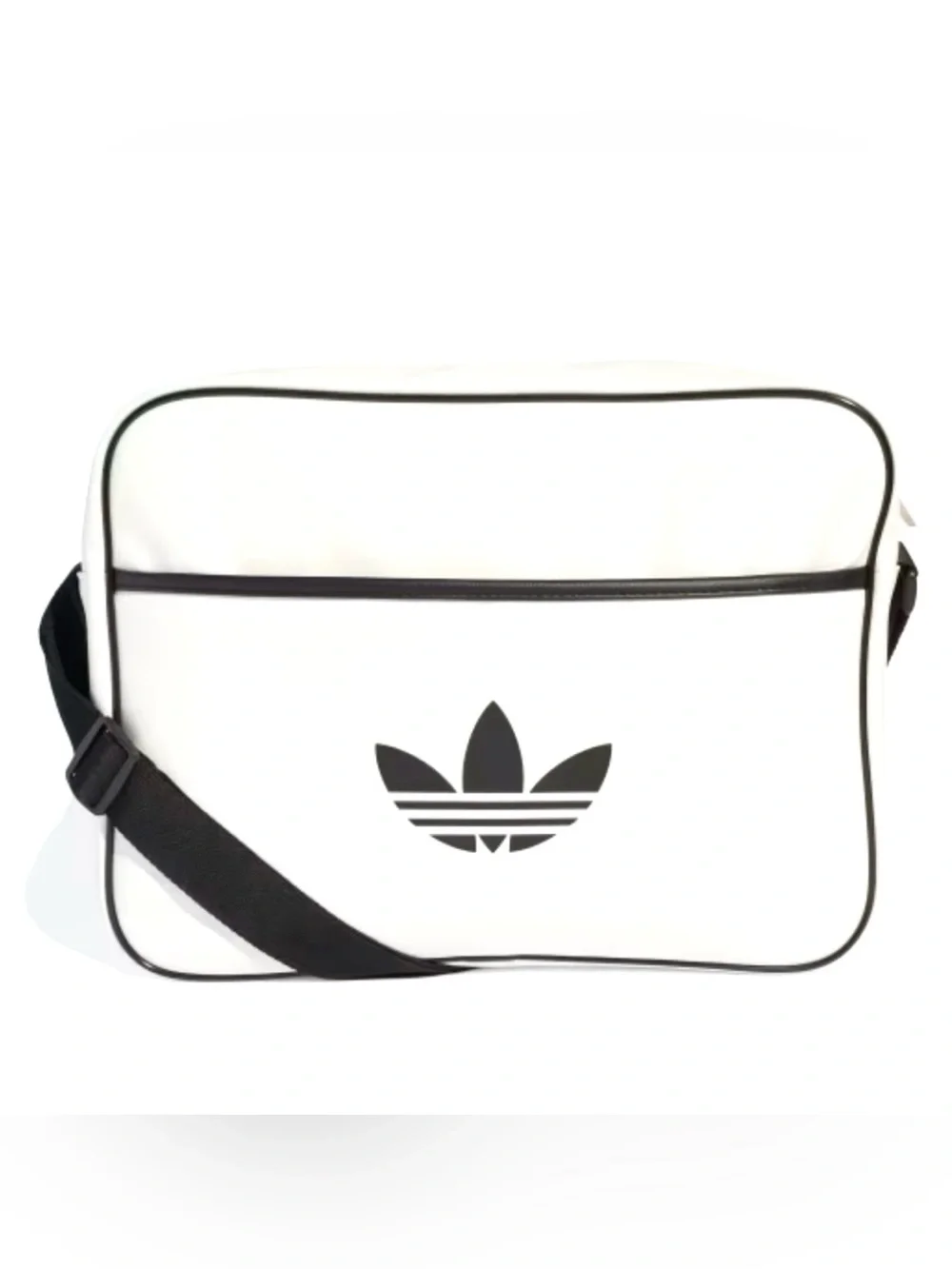 Adidas Originals Airliner White Crossbody Messenger Bag with Black Trefoil Logo - Picture 5 of 8